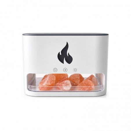 White Blaze aroma diffuser with Himalayan salt chunks